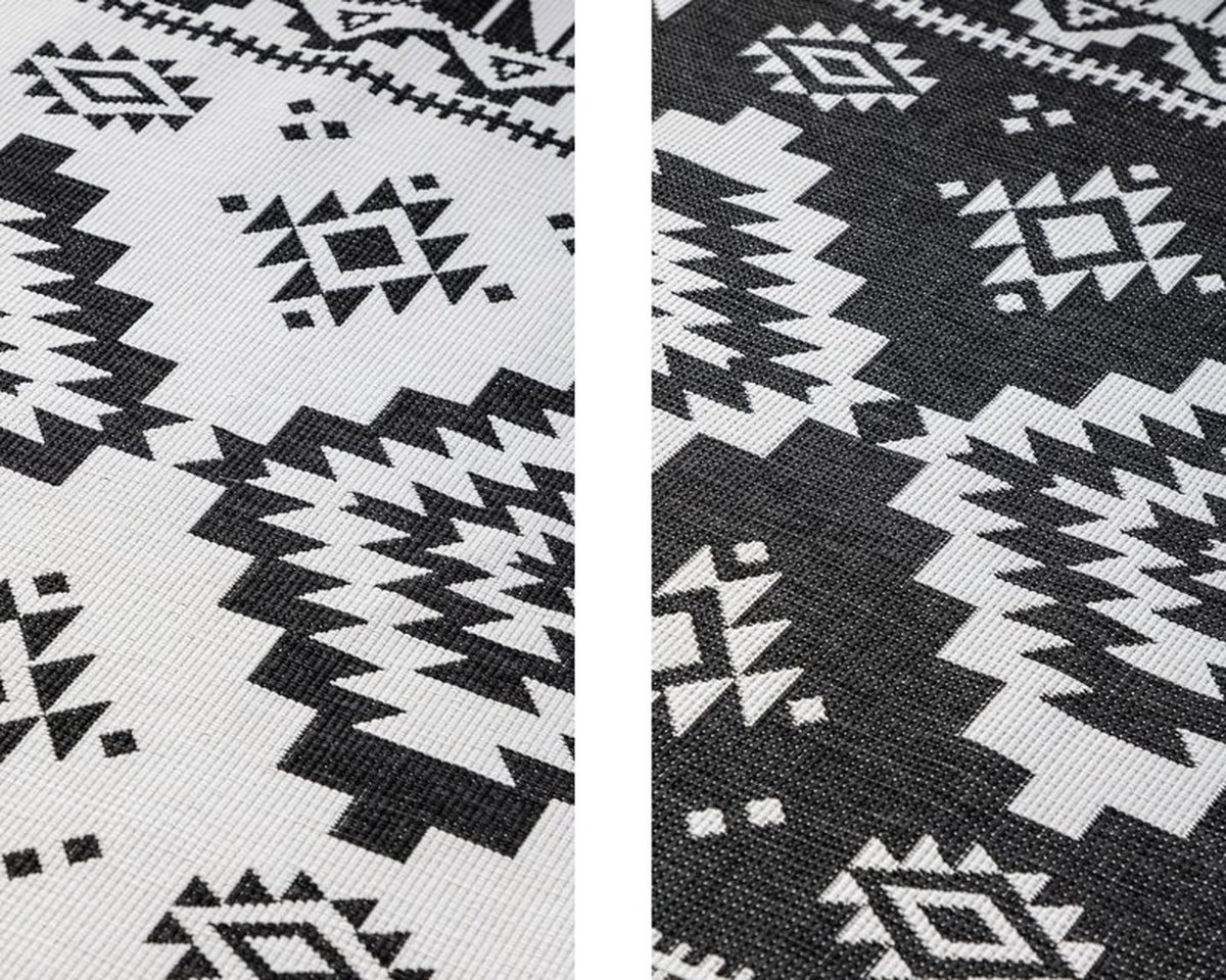 flycarpets Elle Decoration - Binnen & Buitenkleed - Omkeerbaar - Gemini - Zwart - 200x290 cm