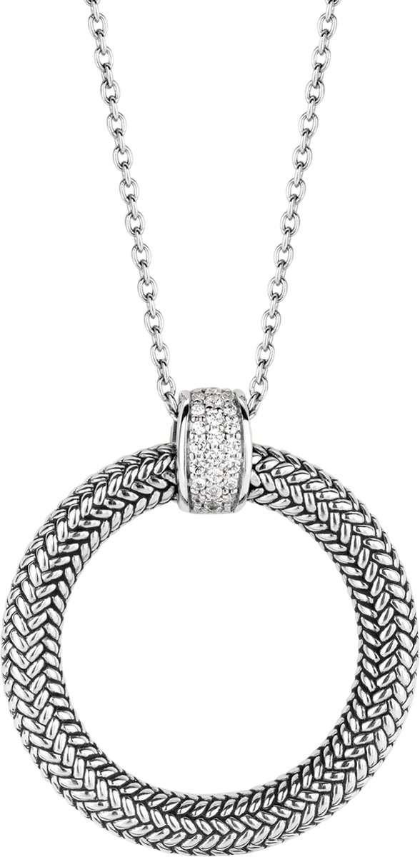 TI SENTO Dames Ketting - 925 zilver - Zirconia wit - Maat 48 - 3925ZI