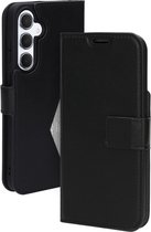 Étui Mobiparts adapté pour Samsung Galaxy A55 - Étui portefeuille/livre - Cuir Eco - Fermeture magnétique - Compartiments de rangement - Zwart