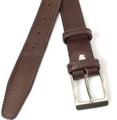 JV Belts Donker bruine pantalonriem - heren en dames riem - 3 cm breed - Bruin - Echt Leer - Taille: 105cm - Totale lengte riem: 120cm