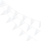 LUQ – Luxe Witte Slingers – Vlaggenlijn 10 Meter - Verjaardag Slinger Versiering Feestversiering Vlaggen Decoratie Wit
