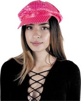 PARTYPRO - Fluo roze disco glitter hoed voor volwassenen - Hoeden