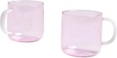 Hay - Borosilicate glazen mok - 300ml - set van 2 - Pink, White - Handgemaakt