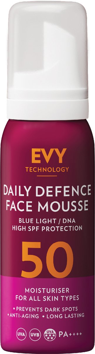 Goedkoopste EVY Gezichtsmousse SPF 50 – Skincancer Awareness Editie- Intensieve Dagelijkse UV- Bescherming – Voor Gevoelige Huid – 100ml