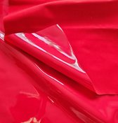 BNDGx® - Datex stof - Rood 100cm X 145cm - Latex bovenkant - Polyester onderkantStof per meter Shiny glans wetlook