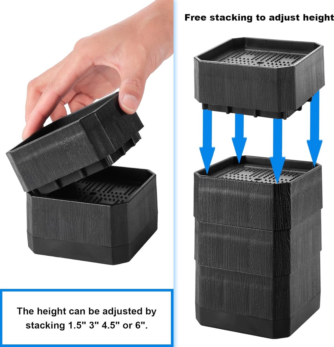 Meubelverhoging, 8 stuks, 5 cm, voor zware belasting, hoogwaardige