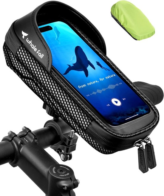 Draagbare telefoonhouder voor fiets, verbeterde fietsstuurtas, 360 graden draaibare fietstas, waterdicht, fietsaccessoires, motorfiets, elektrische fiets, telefoonhouder voor mobiele