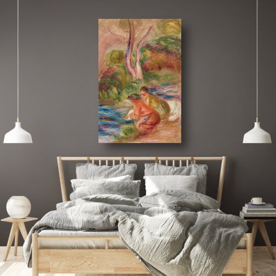 Les Laveuses - Peintures de Pierre-Auguste Renoir - Décoration murale Femmes - Peintures sur toile Personnages - Décoration murale classique - Peinture sur toile salon - Décoration murale 75x100 cm