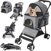 Hondenbuggy kleine middel hond - tot 20kg - Inklapbaar - 4 wiel - All terrain -Hondenbuggy - Hondenwagen