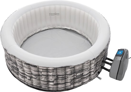 Nevife Opblaasbare badkuip met comfortabele badbodem, opvouwbare, draagbare vrijstaande badkuip voor volwassenen, ideaal voor warme badkamers/ijsbaden, 160 x 90 x 50 cm, lichtgrijs