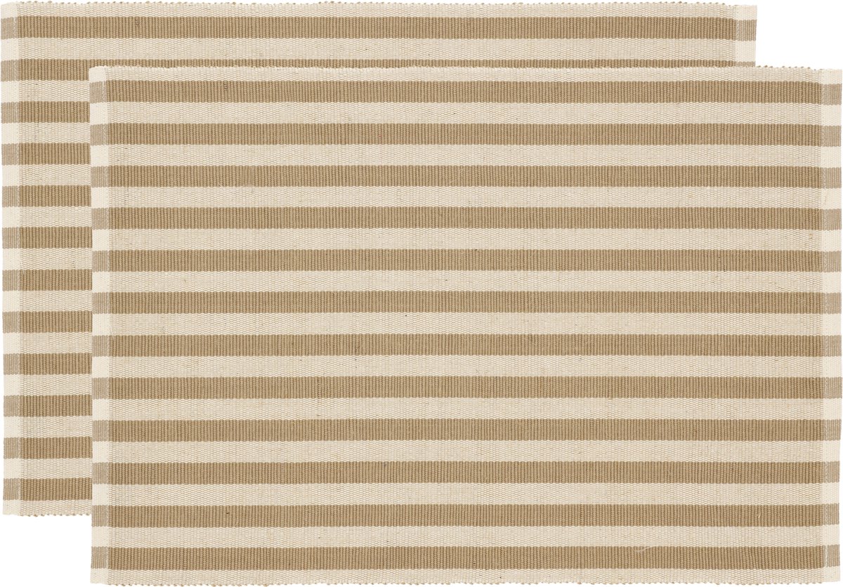 Södahl Statement Stripe Placemat 33 x 48 cm 2 stuks Beige