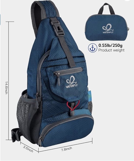 G4Free Canvas Sling Bag Crossbody Rugzak Wandelen Dagrugzak Borst Tas voor Vrouwen Mannen, Donkergrijs, Minimalistisch