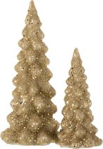J-Line décoration sapin de Noël Givré - verre - or - large