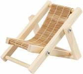 Strandstoel - Kleine Strandstoel - Zomer - Decoratie - Poppenhuis Accessoire - Hout Naturel - L: 9,5 cm - B: 7,5 cm - 1 stuk