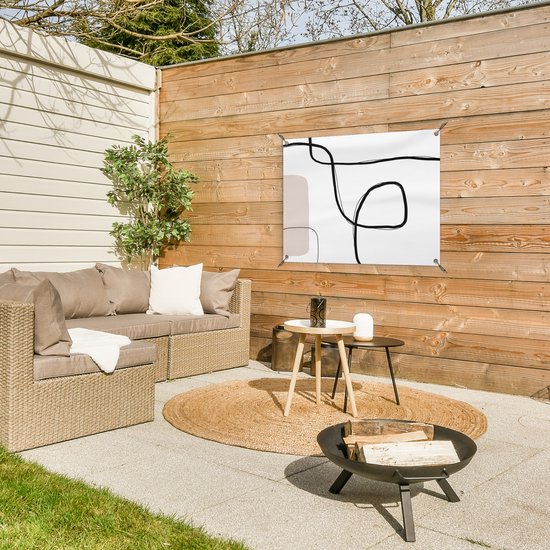 Tableau jardin Abstrait - Pastel - Minimalisme - 80x60 cm - Affiche jardin - Toile jardin - Affiche extérieur