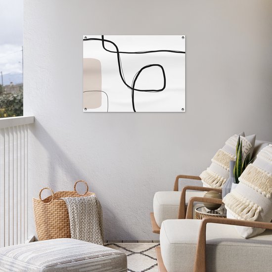 Tableau jardin Abstrait - Pastel - Minimalisme - 80x60 cm - Affiche jardin - Toile jardin - Affiche extérieur