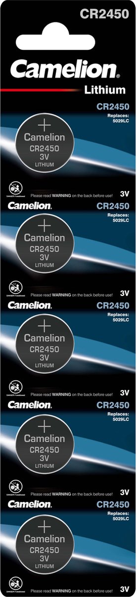 CR2450 lithium Knoopcel blister 5