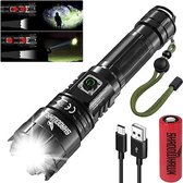 Superheldere XHP70.2 LED-zaklamp, 12.000 lumen, USB-oplaadbaar, tactische zaklamp