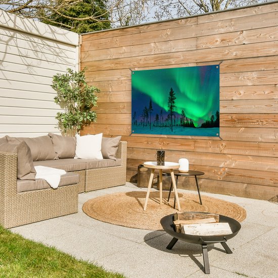 Posters de jardin Aurores boréales - Suède - Arbre - 90x60 cm