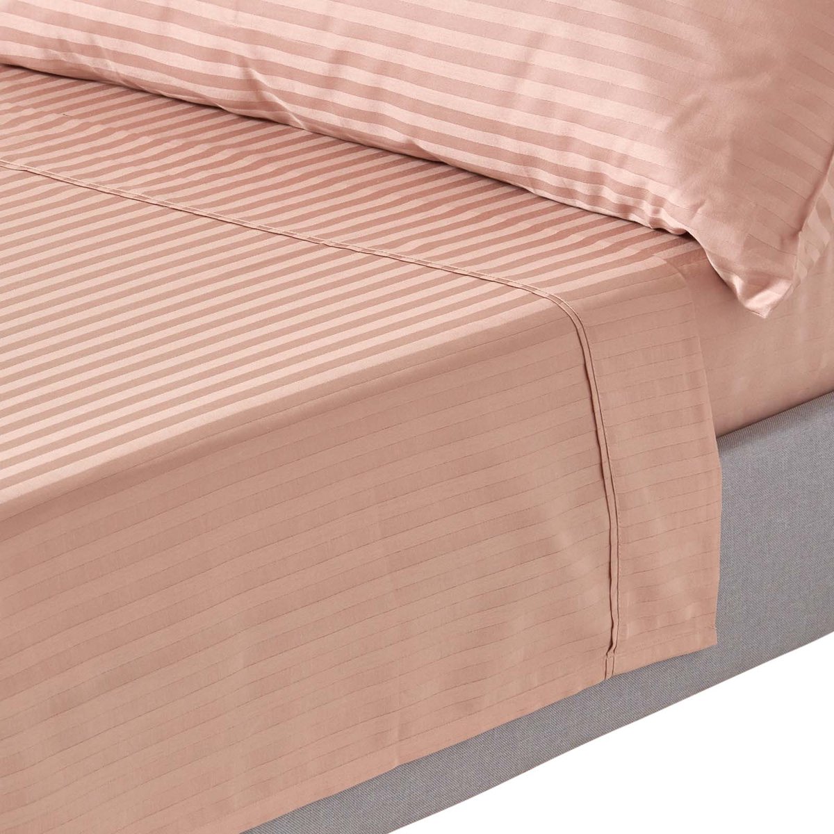 Homescapes Satijn Streep Katoen Laken – Taupe-beige – 100% Egyptisch Katoen – Draaddichtheid 330, foto 4