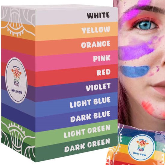 Holi Kleurpoeder set 10x 100gram - Holi Color - Kleurpoeder - Festival kleurpoeder