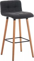 In And OutdoorMatch Luxe barkruk Cordia - Ergonomisch - Met rugleuning - Set van 1 - Barstoelen voor keuken of kantine - Polyester - Zwart - Zithoogte 75cm