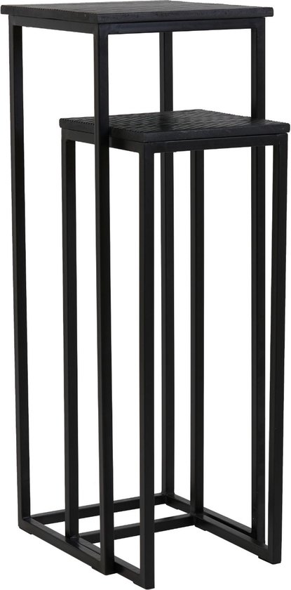 Light&living Colonne S/2 30x30x83+36x36x103 cm BRYSON bois noir mat