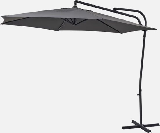 Doelando - Hangparasol - diameter van 300 cm - Antraciet/grijs - Zweefparasol -