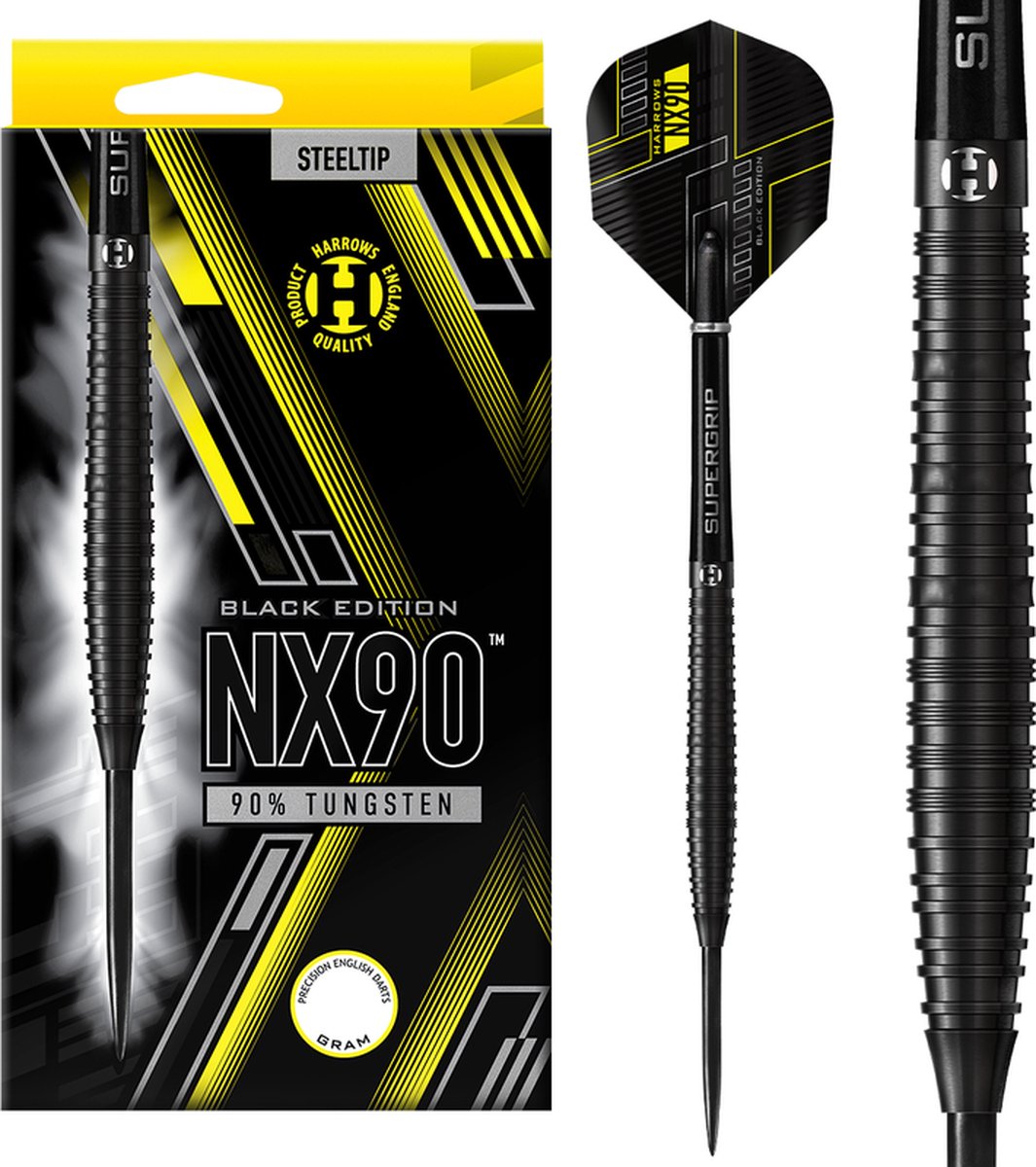 Harrows NX90 Black 90% - Dartpijlen - 22 Gram