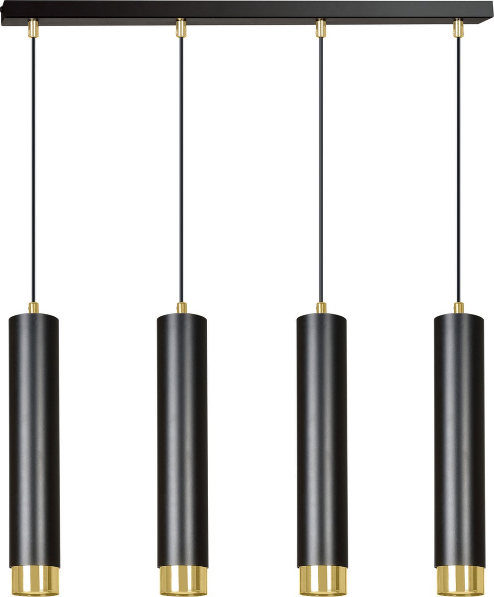 Emibig Gavle 4L zwart en goud hanglamp GU10 kokers - Perfect voor moderne interieurs