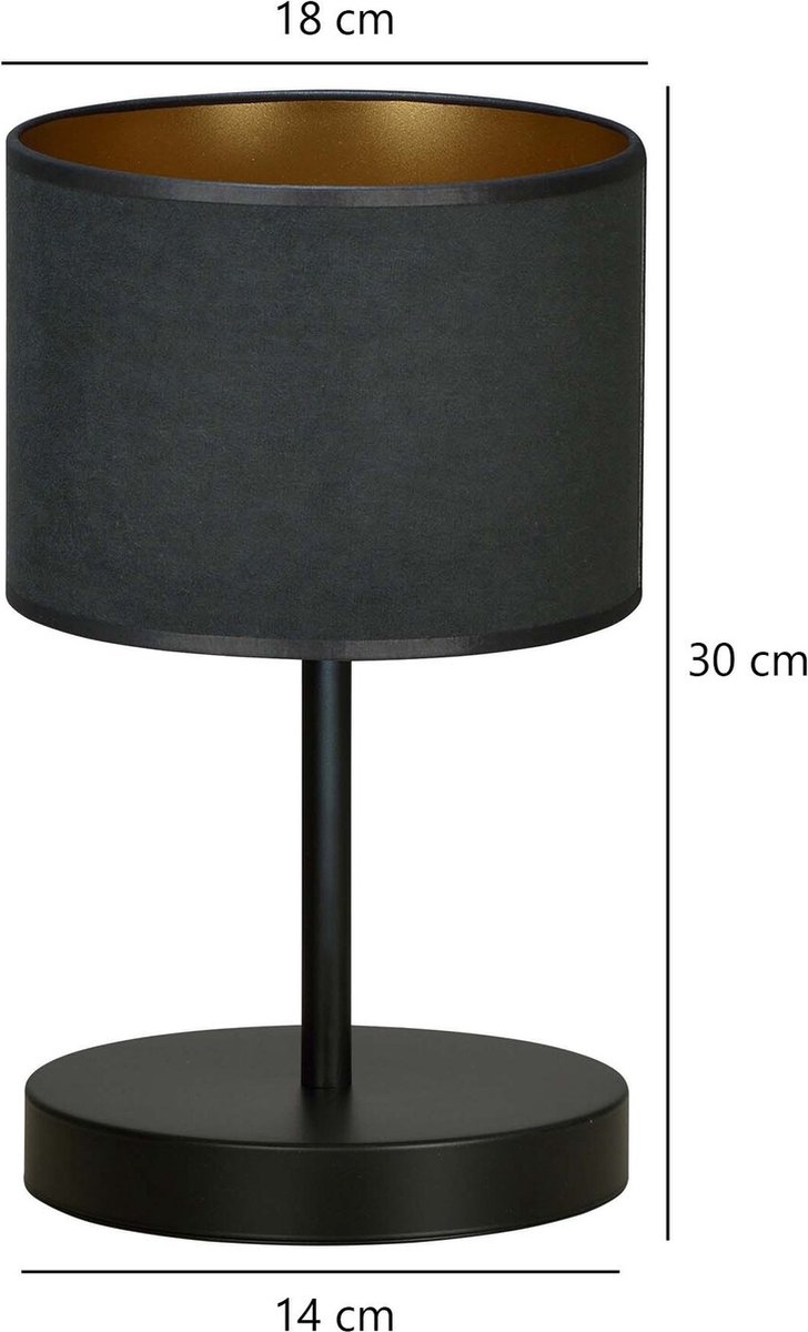 Emibig Middelfart tafellamp zwart 1x E27 - Perfect voor een Scandinavische sfeer