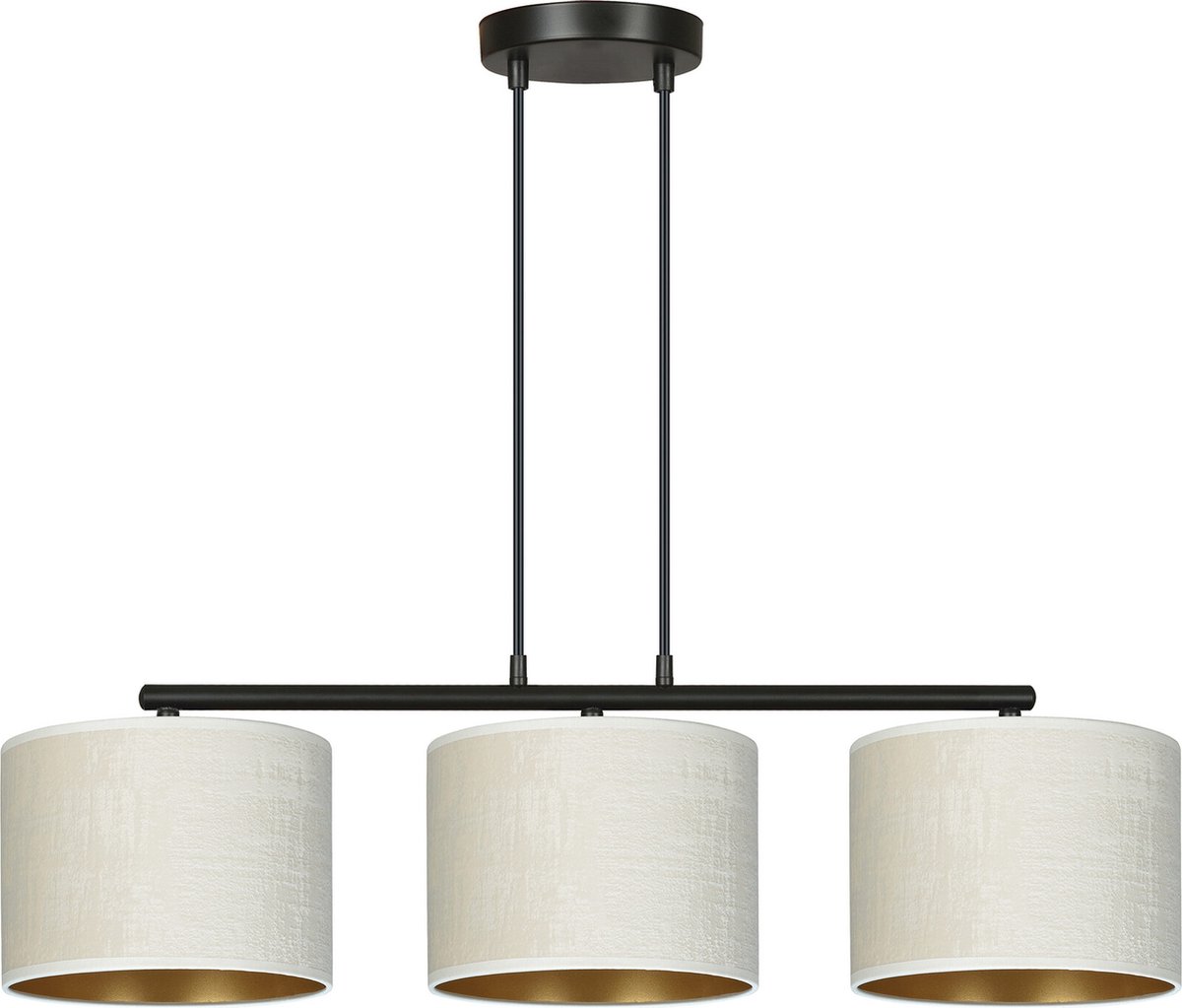 Emibig Jammerbugt hanglamp beige rond kappen 3x E27 - Creëer een gezellige sfeer in uw huis