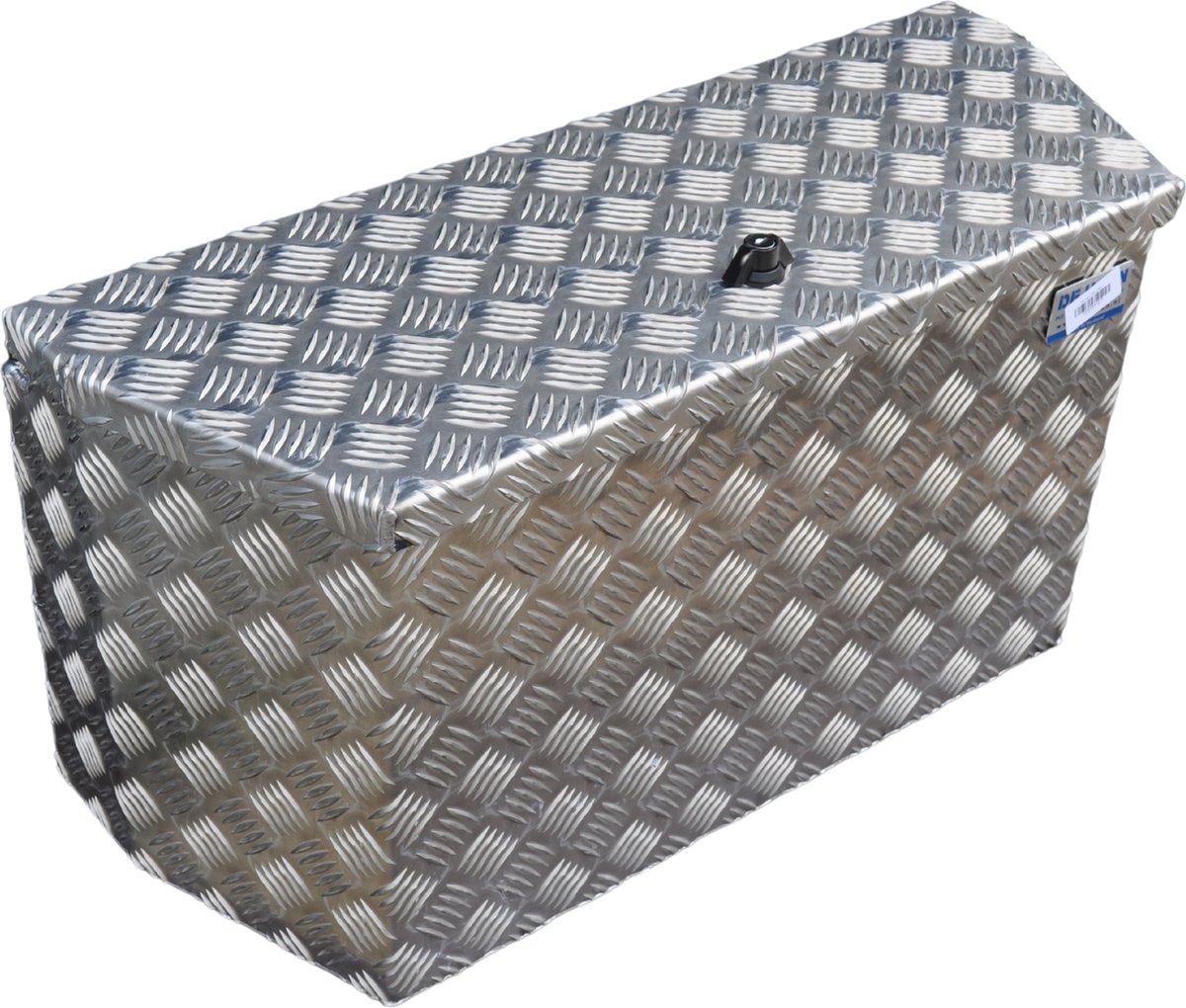 DE HAAN BOX PBV - waterdichte en stofdichte aluminium traanplaat disselbak 750x310x400 mm - voorzien van vlinderslot