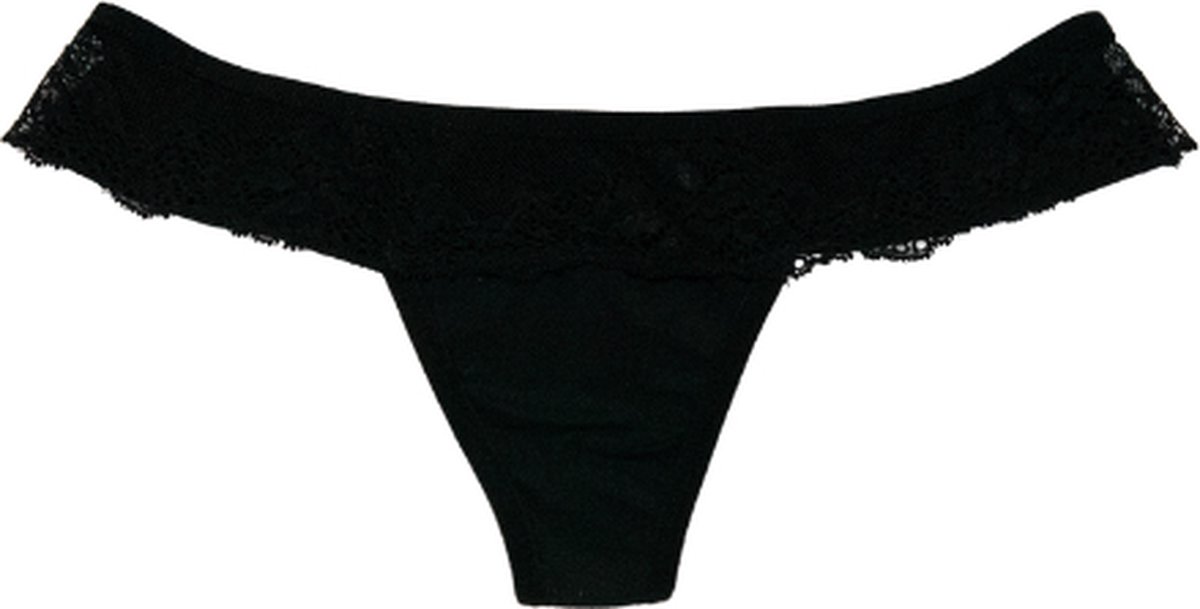 Selenacare - Menstruatie ondergoed Brazilian String - zwart - Maat M 38-40