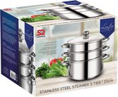 10944 Lustro Stainless Steel Steamer 3-tiers | 20cm | Pot 3L