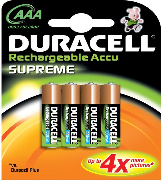 Duracell Rechargeable AAA 900mAh batterijen - 4 stuks - Duracell