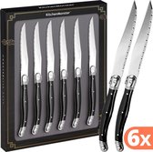 Bol.com KitchenMonster® Steakmessen Messenset Laguiole - 6 stuks RVS 23cm aanbieding