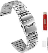 Horloge Band 24mm RVS - Mesh Horlogeband - Met Complete Toolset - Massieve Horlogeband - Roestvrijstaal