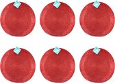 Discountershop Schitterende Rode Ronde Placemats Set 31cm - Set van 6 - Hittebestendig Polyester - Geschikt voor Dagelijks Gebruik en Speciale Gelegenheden!