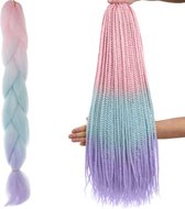 Soulima Synthetische Vlechtjes Ombre - Trendy Roze/Navy/Violet - 60 cm