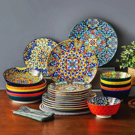 Service à Thé Et Gâteaux 23 Pièces En Céramique - Multicolore (lot Unique)
