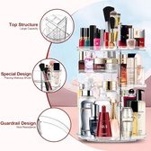 Make-up Organizer, 360° Rotatie Make-up Opslag Huidverzorging Organizer Transparant Cosmetische Opbergdoos Desktop voor Cosmetisch Dressoir, Badkamer, Slaapkamer, 7 Verstelbaar