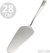 ESTARK® Taartschep - Cakeschep - LUXE Taart schep - Taartsnijden - Taartlepel - Cakemes - Taartmes - Zilveren - RVS - 28 cm - Bakspullen - Zilver