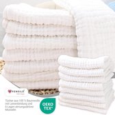 FENSILO - Hydrofiele Luiers - Hydrofiele Doeken - 100% Katoenen mousseline - 35 x 50 cm - 8 pack - Wit -Musseline doeken voor baby's, spuugdoeken voor baby's, 6 lagen, absorberende luiers, stoffen luiers