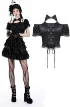 Dark in Love - Gothic magic lace-up sexy Top - XS - Zwart
