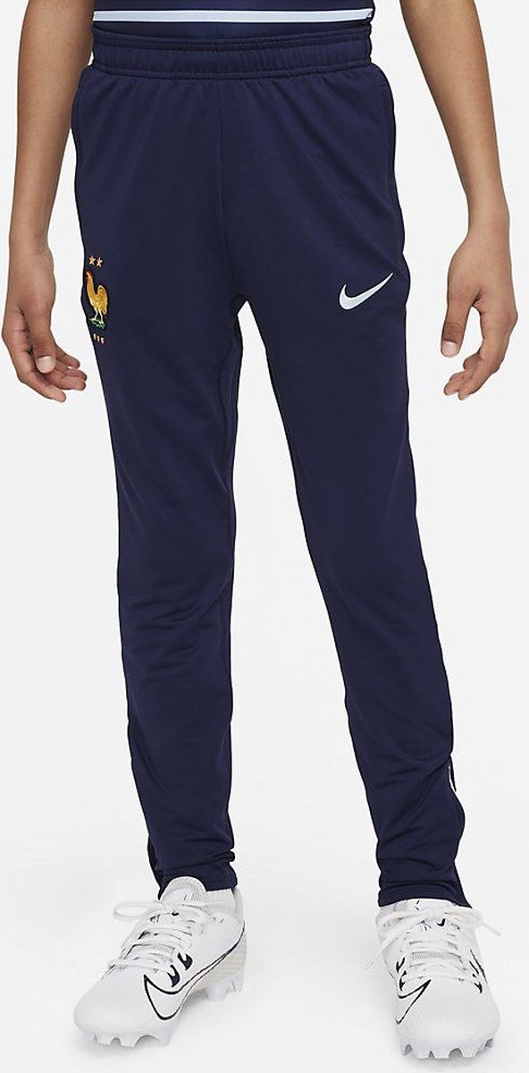 Nike FFF 24/25 Strike Dri-FIT Knit Voetbalbroek Kids Blackened Blue Maat 152/158