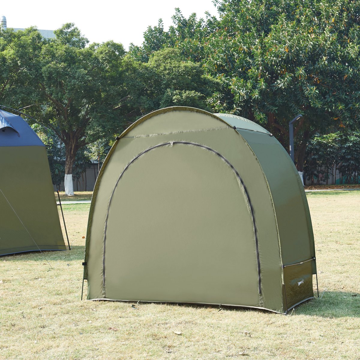 pro.tec Fietstent Bergendal - schuurtent voor 2 fietsen - 198x84x160 cm - groen