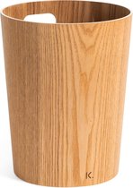 Prullenbak en bois véritable Börje | Poubelle moderne en bois pour bureau, chambre d'enfant, chambre à coucher, etc. | Bois de frêne
