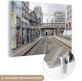 MuchoWow® Glasschilderij 180x120 cm - Schilderij acrylglas - Tram - Berlijn - Duitsland - Foto op glas - Schilderijen