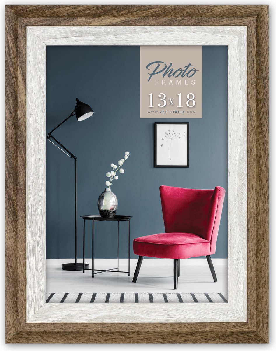 Zep Houten Fotolijst Enna Bruin / Grijs voor foto 13x18 - EG557B